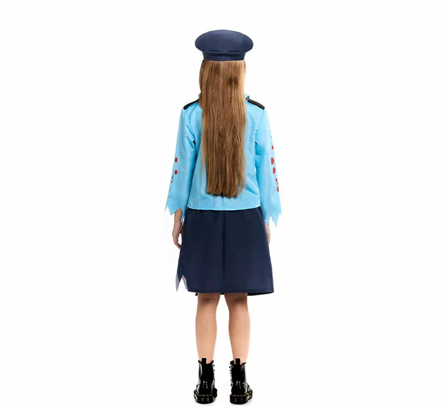 Translation missing: es.Disfraz de Policía Zombie con Gorra para niña