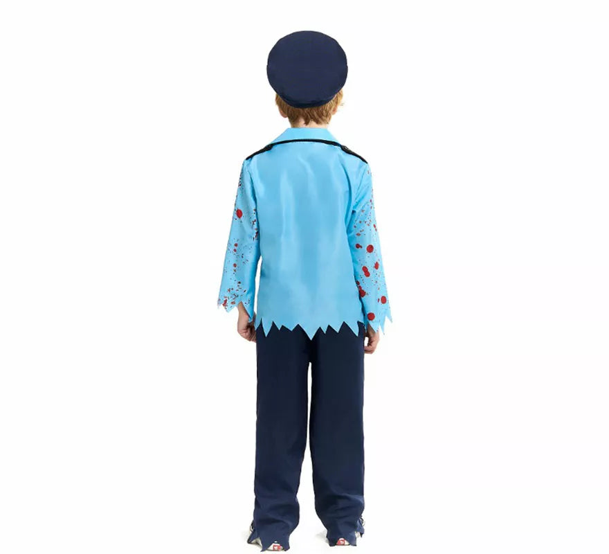 Translation missing: es.Disfraz de Policía Zombie con Gorra para niño