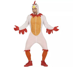 Disfraz de Pollo blanco con capucha para hombre