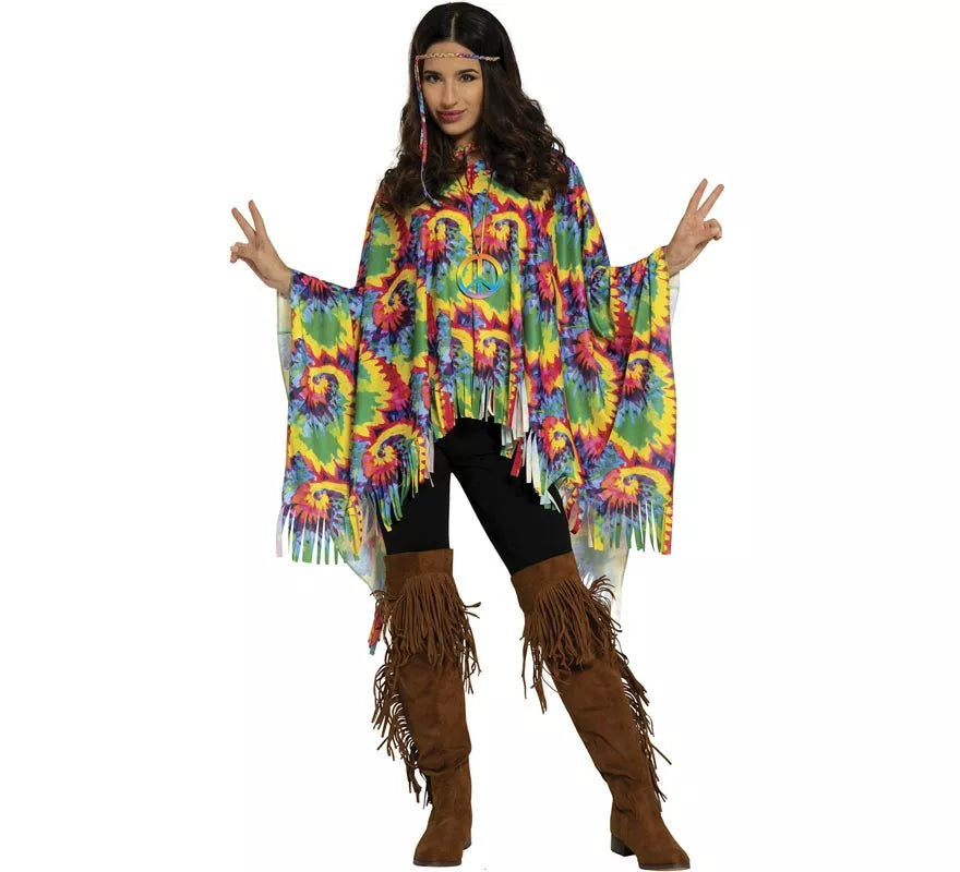 Translation missing: es.Disfraz de Poncho Hippie para mujer