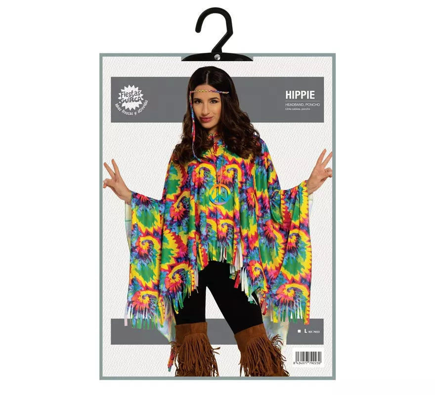 Translation missing: es.Disfraz de Poncho Hippie para mujer
