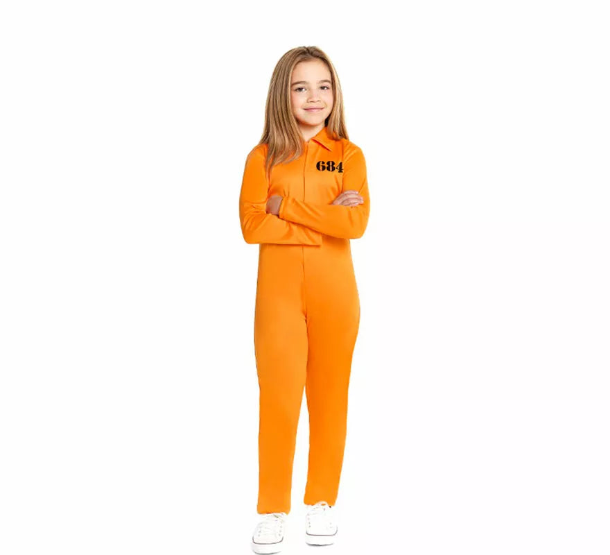 Translation missing: es.Disfraz de Presidiaria naranja para niña