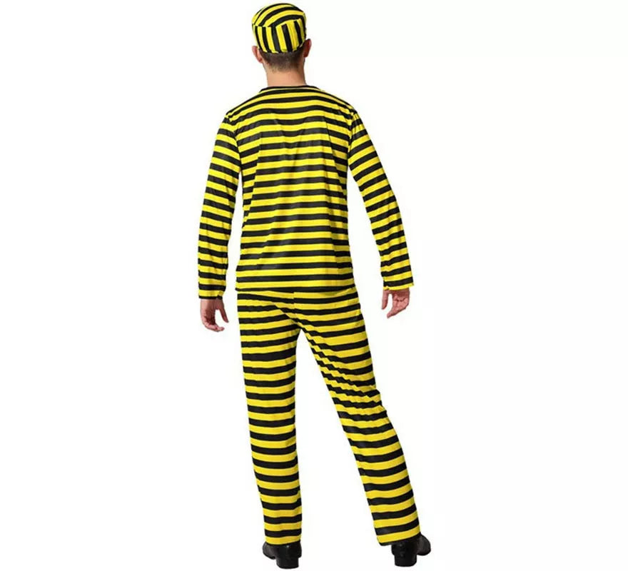 Translation missing: es.Disfraz de Preso amarillo a rayas para hombre