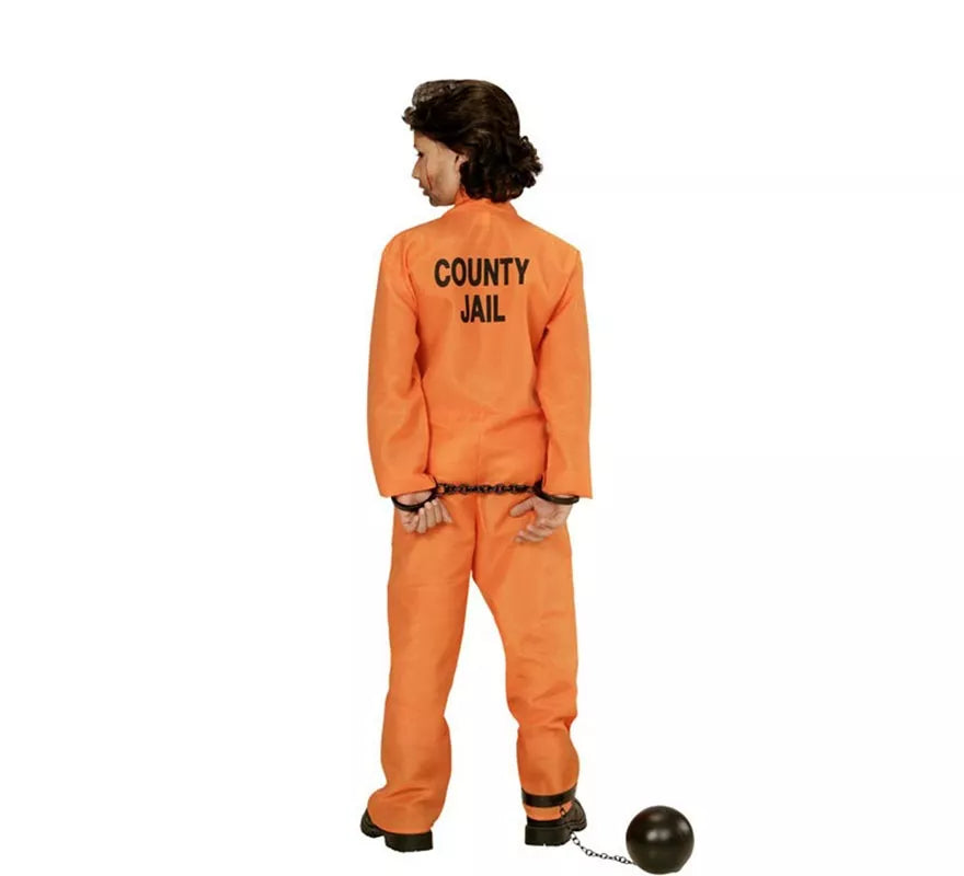 Translation missing: es.Disfraz de Preso con Identificación naranja para niño