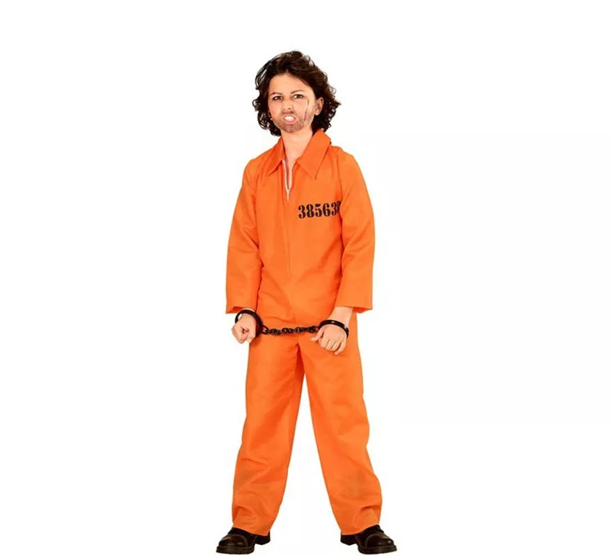 Translation missing: es.Disfraz de Preso con Identificación naranja para niño