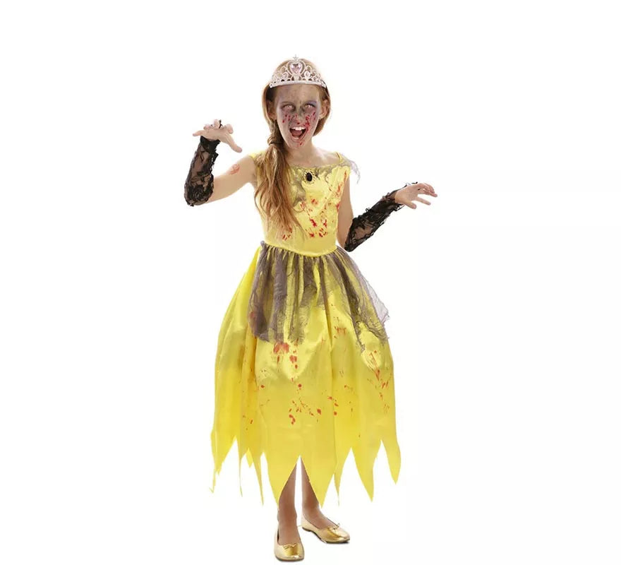 Translation missing: es.Disfraz de Princesa amarilla Zombie para niña