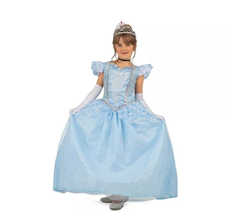 Translation missing: es.Disfraz de Princesa azul celeste de cuento para niña