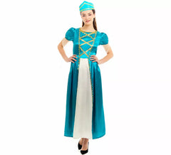 Disfraz de Princesa Medieval azul para mujer