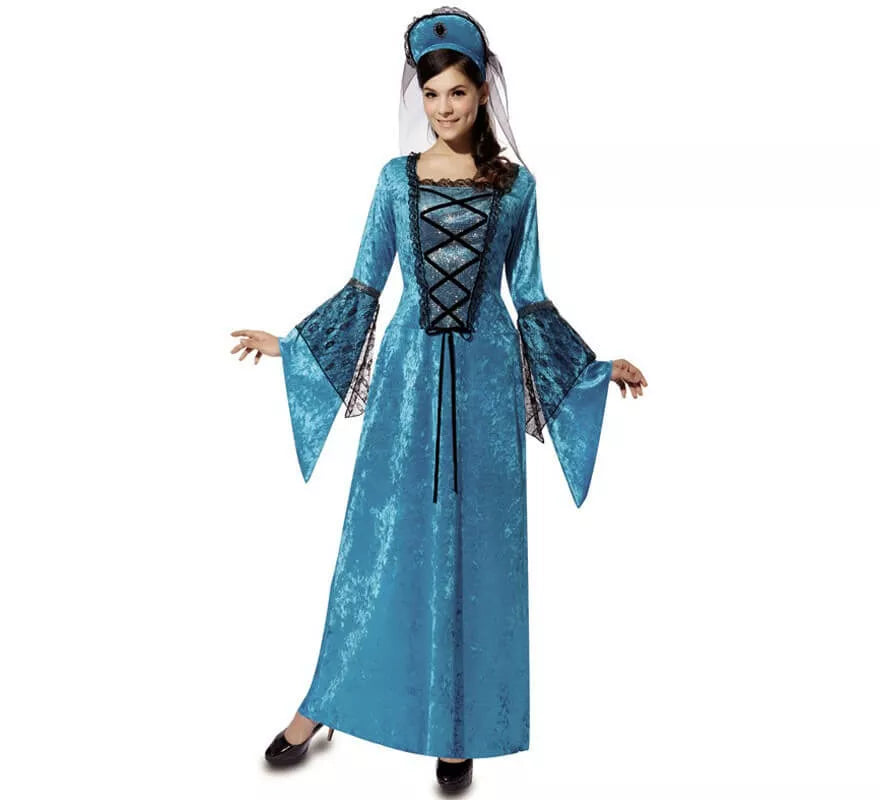 Translation missing: es.Disfraz de Princesa medieval azul para mujer