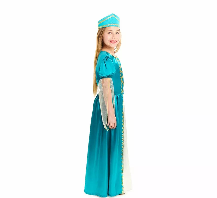 Translation missing: es.Disfraz de Princesa Medieval azul para niña