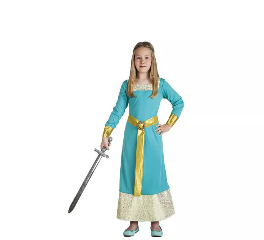 Translation missing: es.Disfraz de Princesa Medieval azul para niña