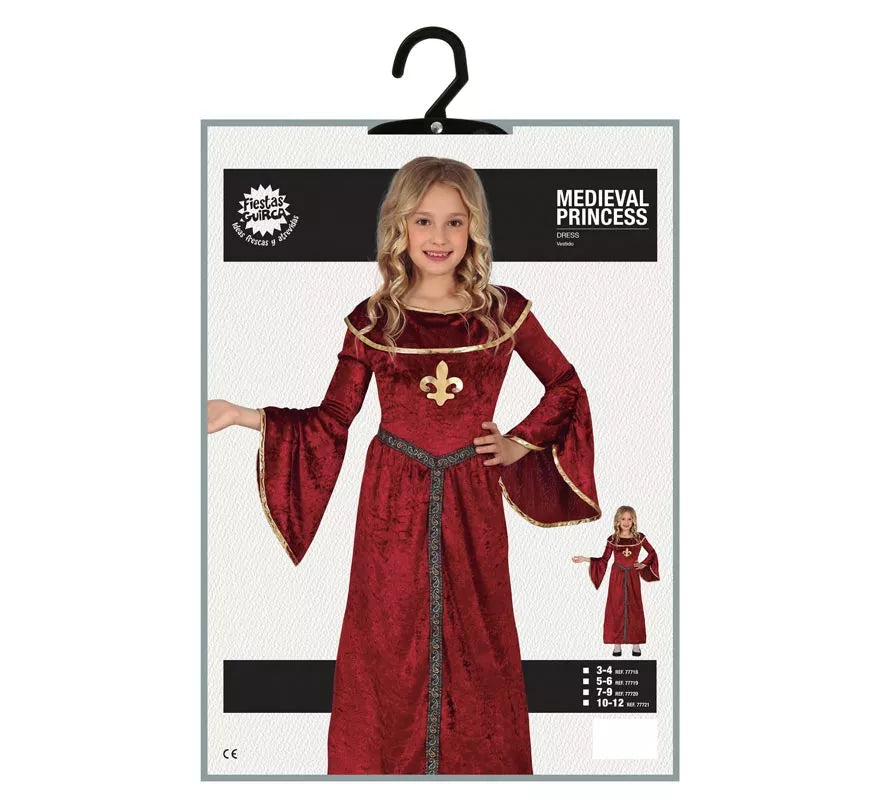 Translation missing: es.Disfraz de Princesa Medieval con mangas para niña