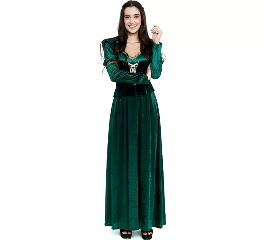 Translation missing: es.Disfraz de Princesa Medieval verde oscuro para mujer
