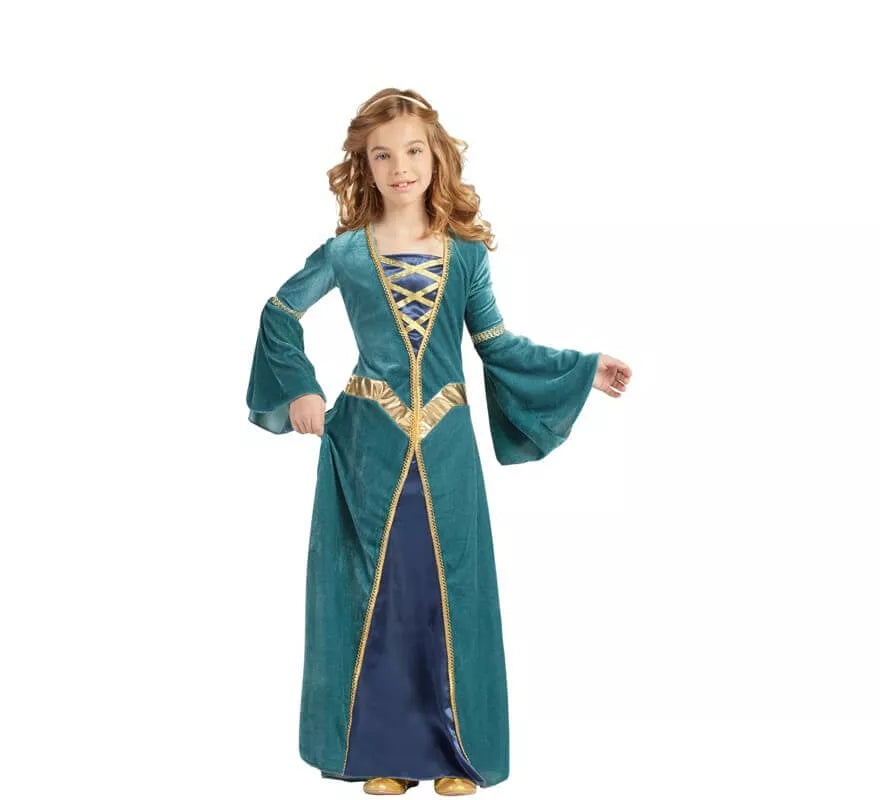 Translation missing: es.Disfraz de Princesa Medieval Verde para niña