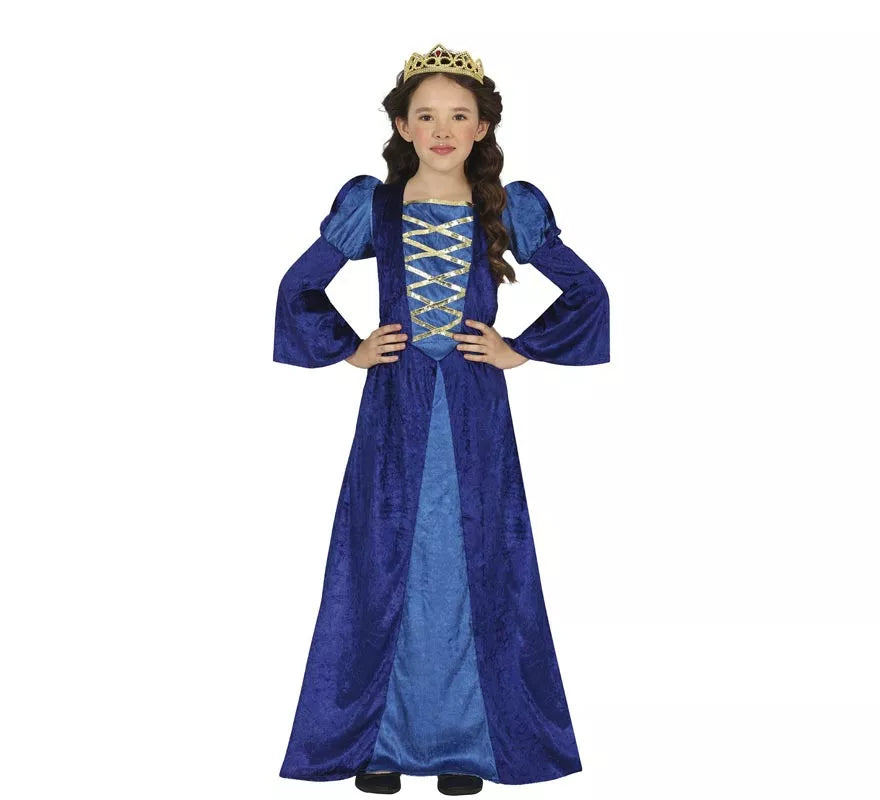 Translation missing: es.Disfraz de Princesa o Noble Medieval azul para niña