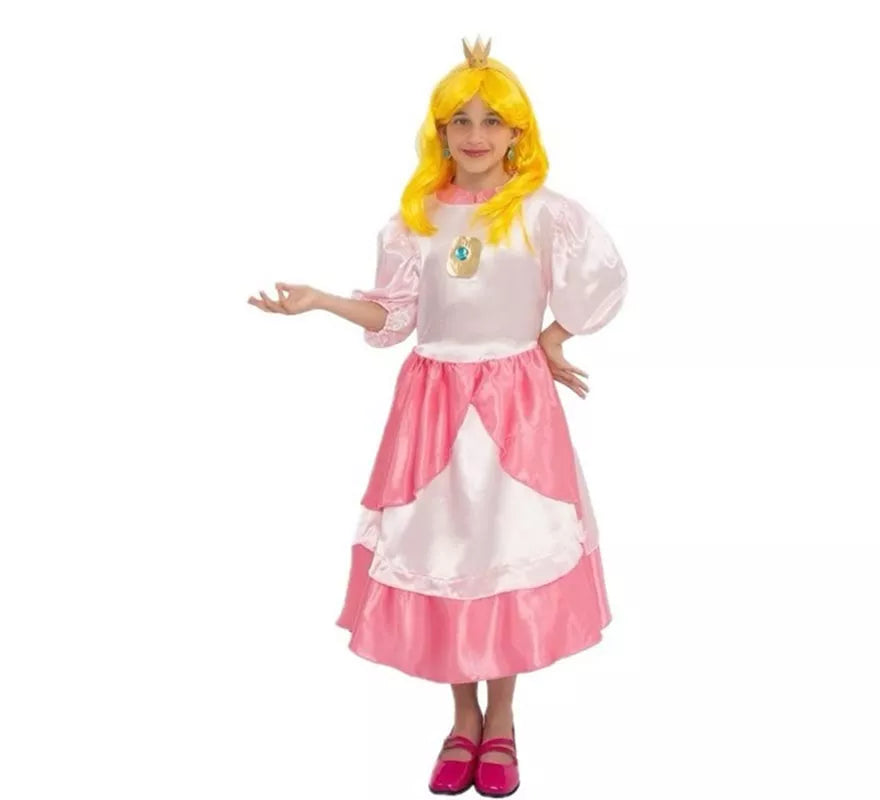 Disfraz de Princesa rosa con broche para niña