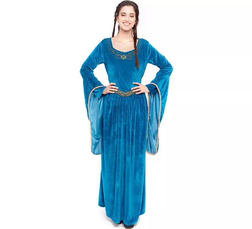 Translation missing: es.Disfraz de Princesa Vikinga o Medieval Azul para mujer