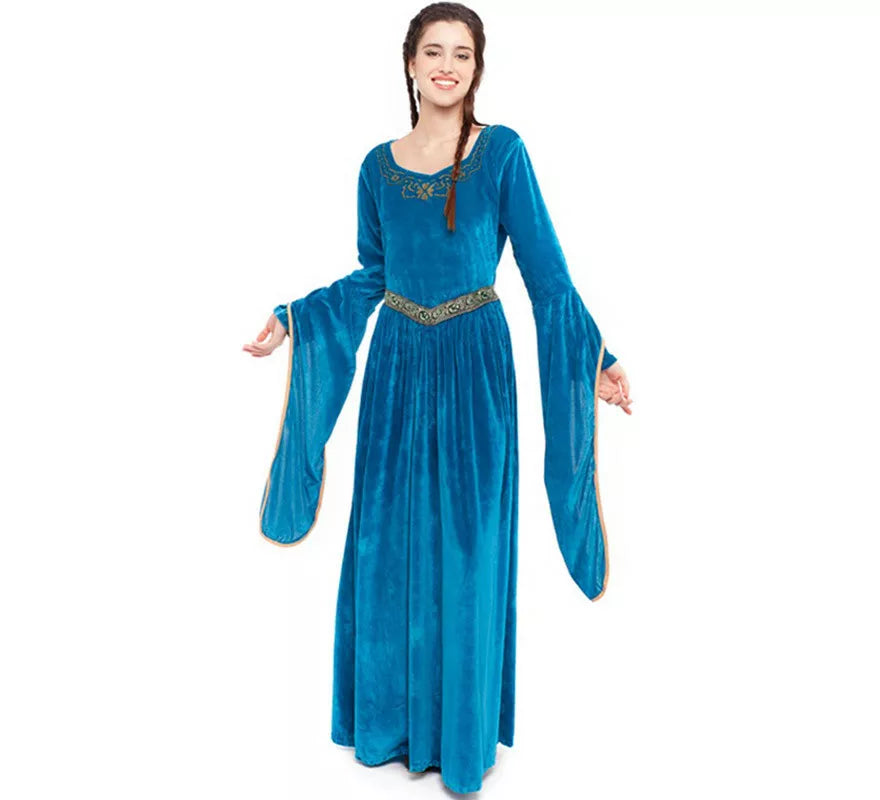 Translation missing: es.Disfraz de Princesa Vikinga o Medieval Azul para mujer