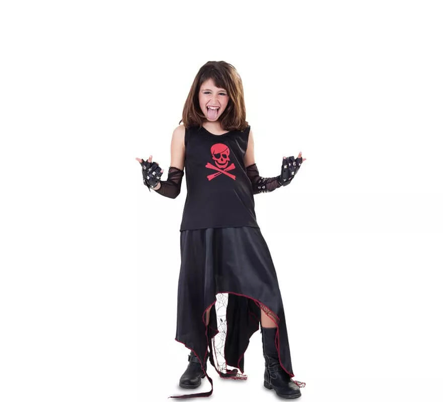 Translation missing: es.Disfraz de Punk con calavera para niña