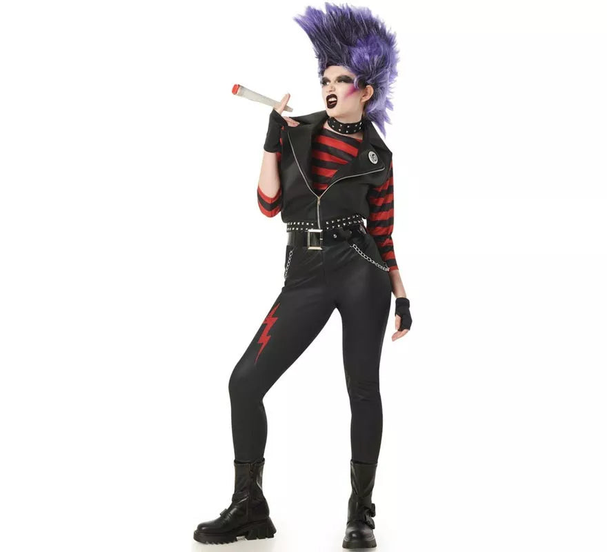 Translation missing: es.Disfraz de Punky a Rayas para mujer