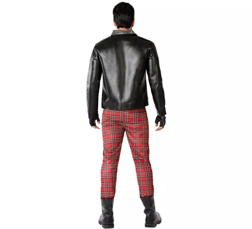 Translation missing: es.Disfraz de Punky Rojo y Negro para hombre