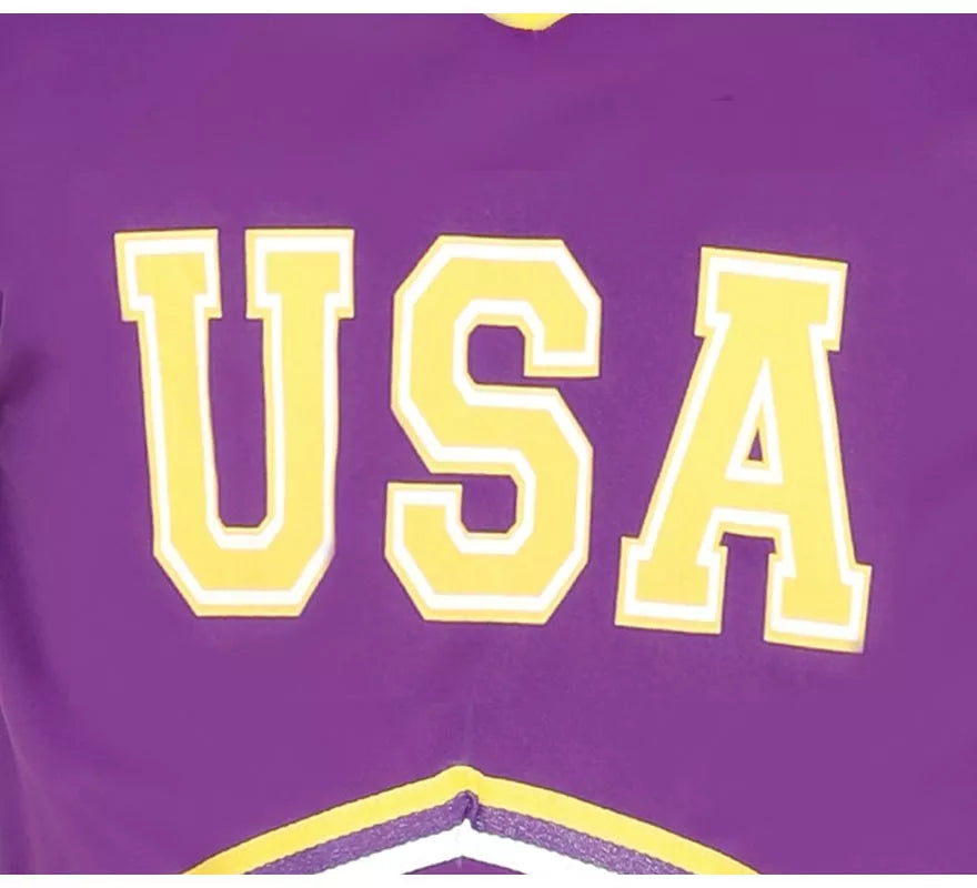 Translation missing: es.Disfraz de Quarterback USA morado y amarillo para hombre