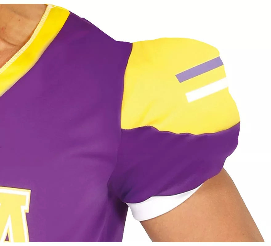 Translation missing: es.Disfraz de Quarterback USA morado y amarillo para hombre