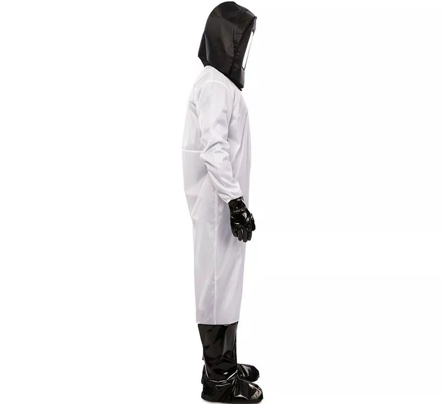 Disfraz de Químico en traje blanco y negro para hombre