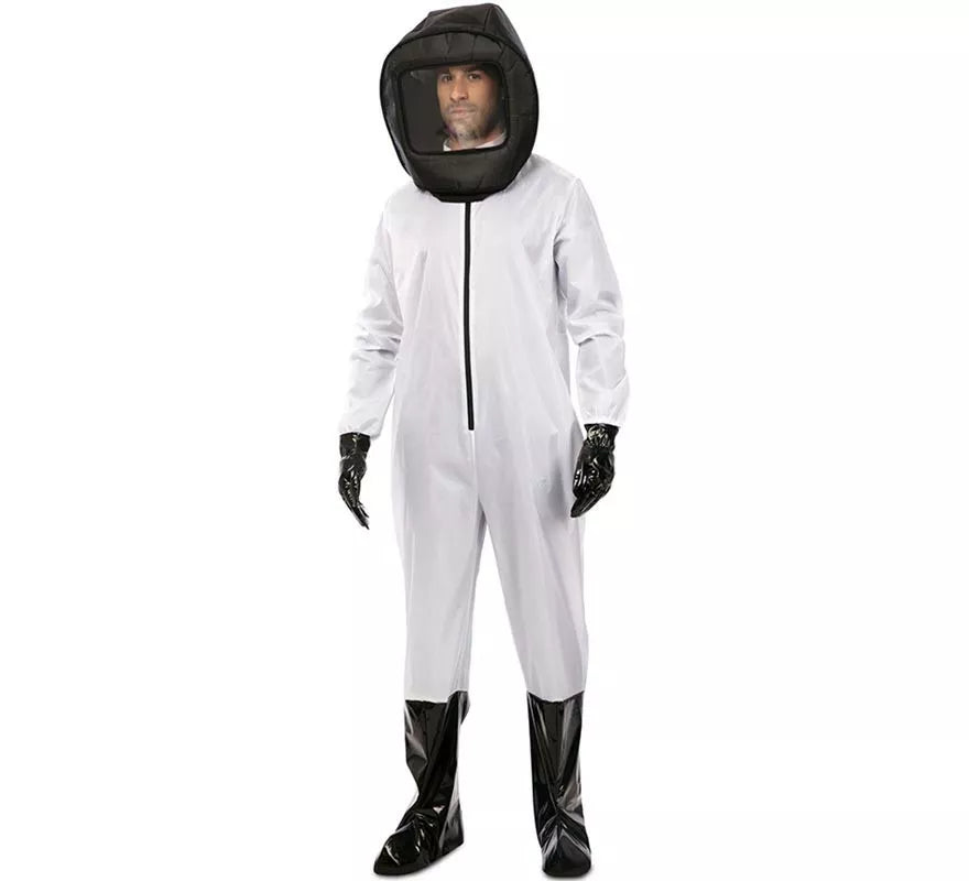 Translation missing: es.Disfraz de Químico en traje blanco y negro para hombre