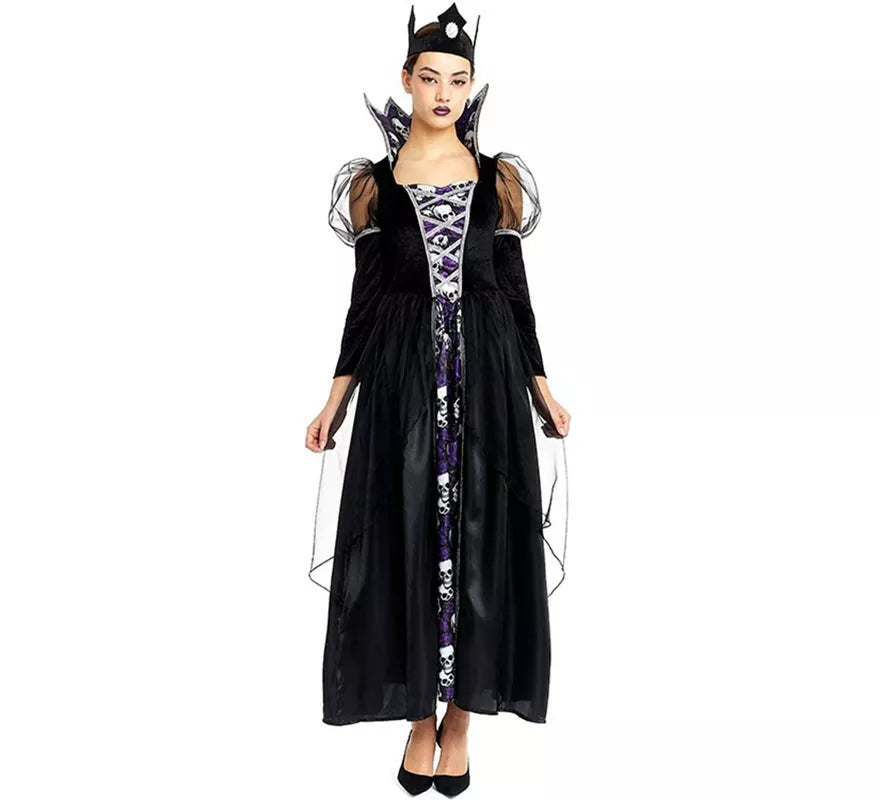 Translation missing: es.Disfraz de Reina Calavera oscura con corona para mujer