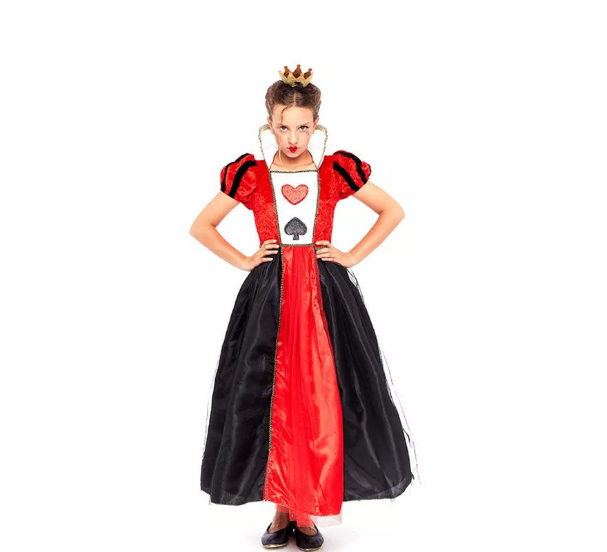 Translation missing: es.Disfraz de Reina de Corazones Rojo y Negro para niña
