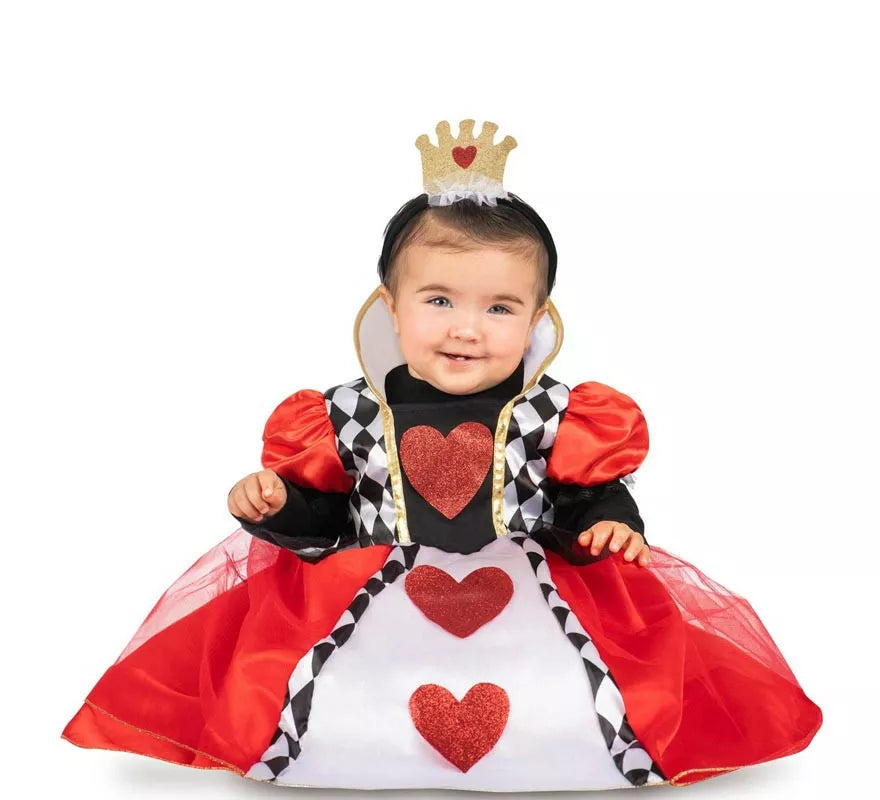 Translation missing: es.Disfraz de Reina de Corazones rojos con diadema para bebé y niña