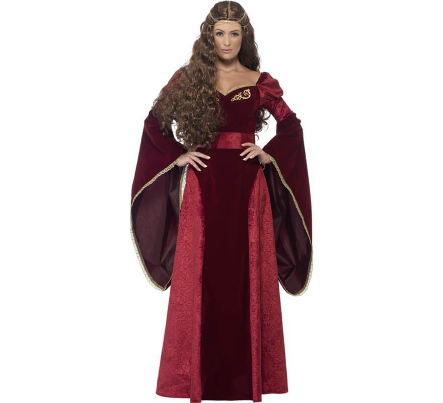 Translation missing: es.Disfraz de Reina Medieval Burdeos para mujer
