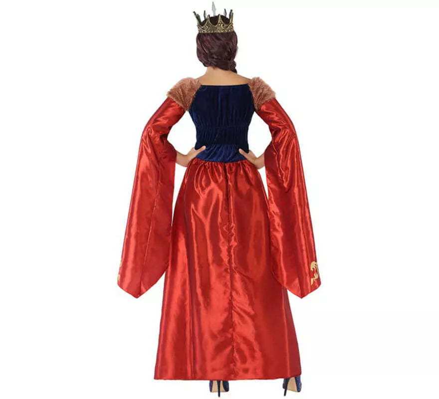 Translation missing: es.Disfraz de Reina Medieval Roja para mujer