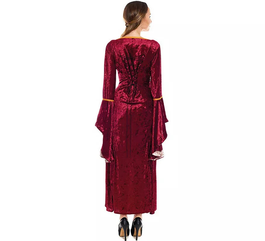 Translation missing: es.Disfraz de Reina Medieval Vinotinto para mujer