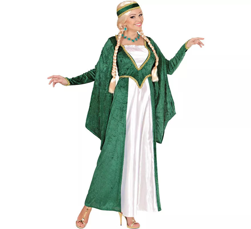 Translation missing: es.Disfraz de Reina Renacentista Terciopelo Verde para mujer