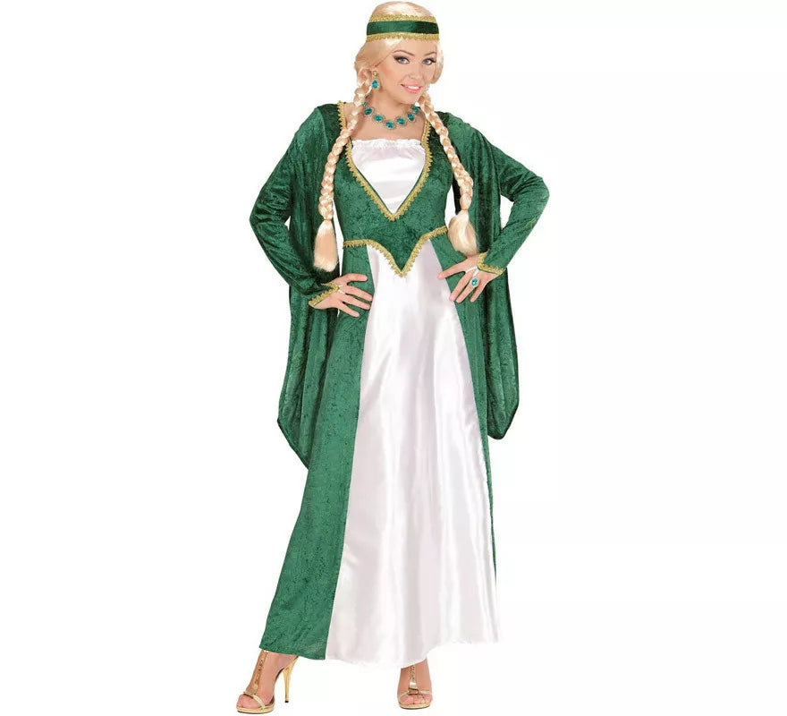Translation missing: es.Disfraz de Reina Renacentista Terciopelo Verde para mujer