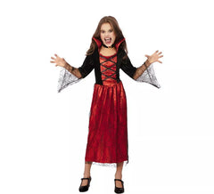 Disfraz de Reina Vampira antigua rojo para niña