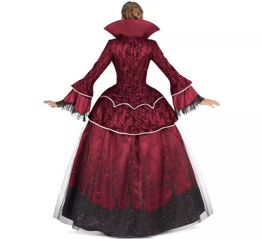 Translation missing: es.Disfraz de Reina Vampiresa burdeos con enagua para mujer