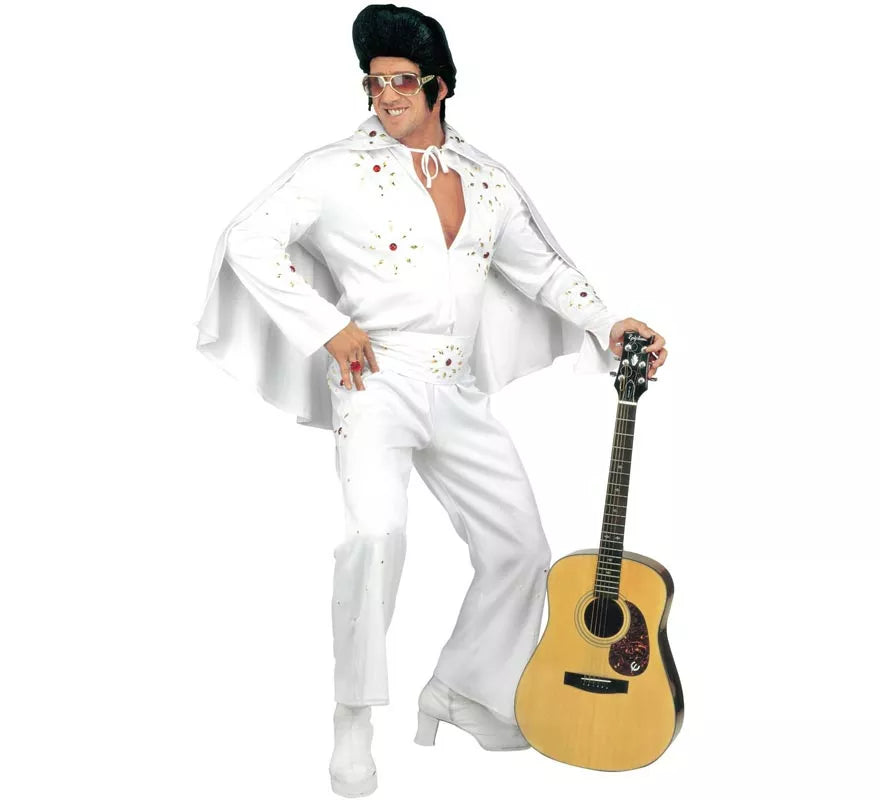 Translation missing: es.Disfraz de Rey del Rock blanco para hombre