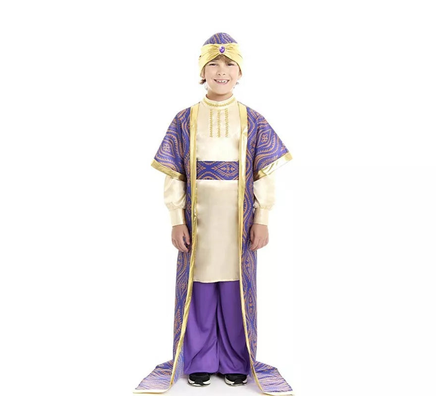 Translation missing: es.Disfraz de Rey Mago Baltasar morado para niño