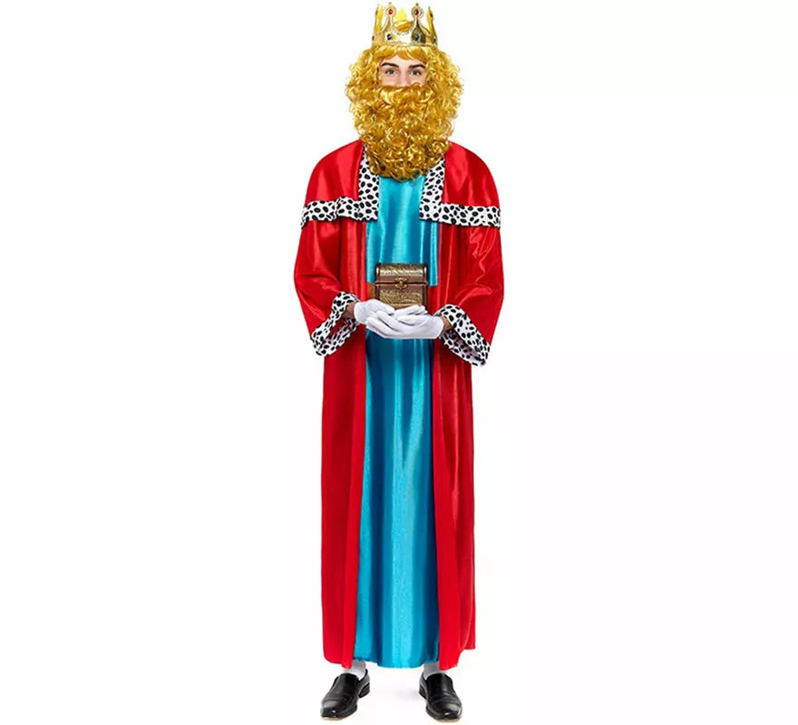 Translation missing: es.Disfraz de Rey Mago roja para hombre