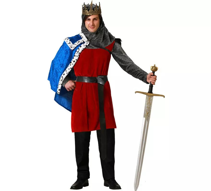 Translation missing: es.Disfraz de Rey Medieval burdeos con cinturón para hombre