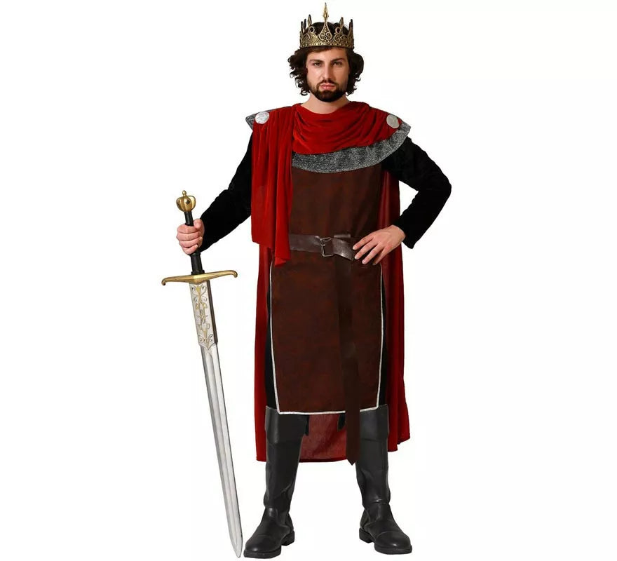 Translation missing: es.Disfraz de Rey Medieval rojo para hombre