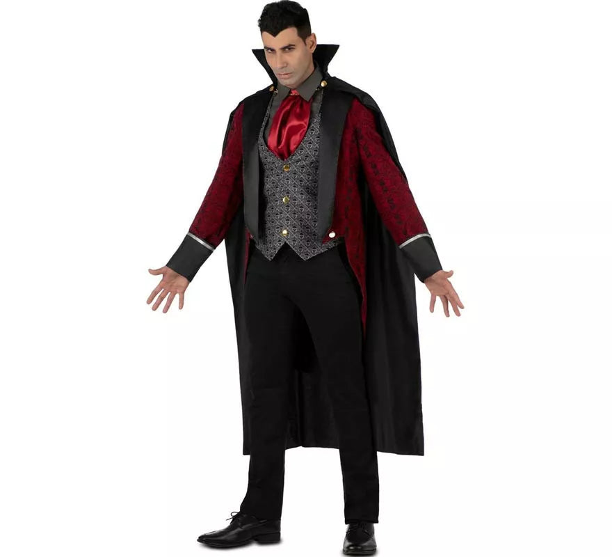 Translation missing: es.Disfraz de Rey Vampiro burdeos oscuro para hombre