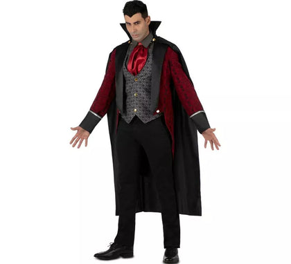 Disfraz de Rey Vampiro burdeos oscuro para hombre