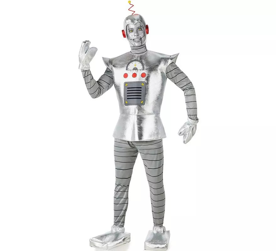 Translation missing: es.Disfraz de Robot Antiguo plateado para hombre