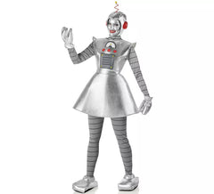 Disfraz de Robot Antiguo plateado para mujer
