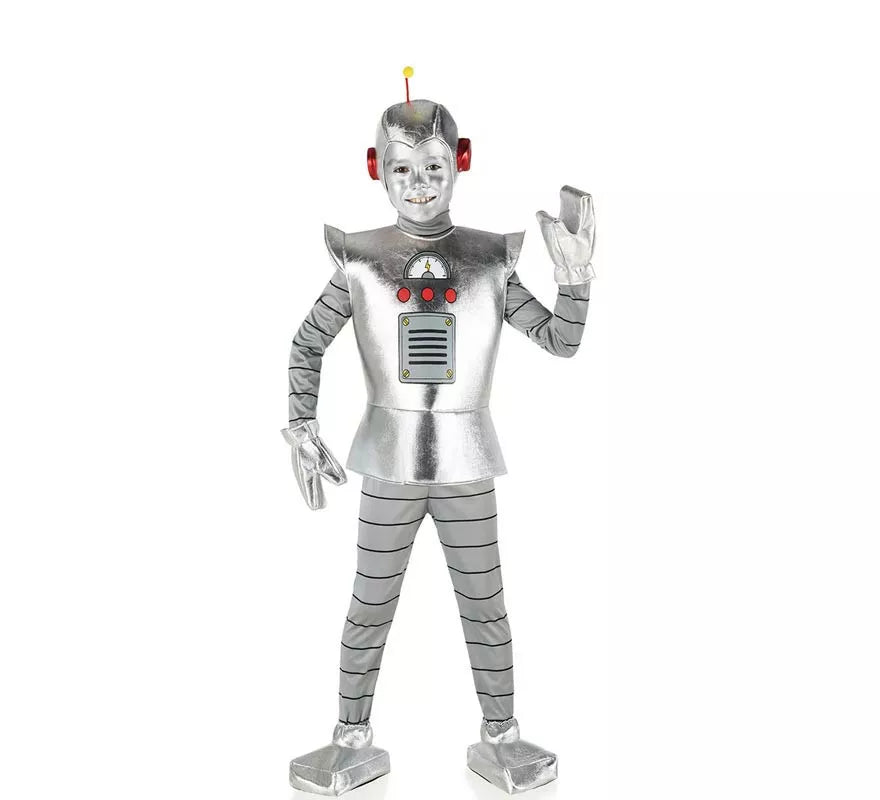 Disfraz de Robot Antiguo plateado para niño