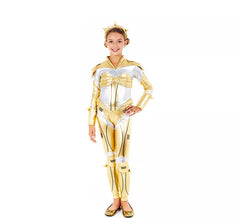 Disfraz de Robot Woman Estelar Dorado para niña